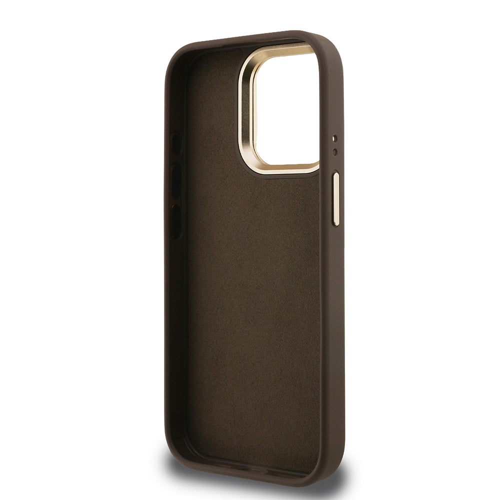 Guess iPhone 15 Pro Max Orjinal Lisanslı PU Deri 4G Desenli Metal Büyük 4G ve Yazı Logolu Kamera Standlı Kılıf Guess iPhone 15 Pro Max Orjinal Lisanslı PU Deri 4G Desenli Metal Büyük 4G ve Yazı Logolu Kamera Standlı Kılıf